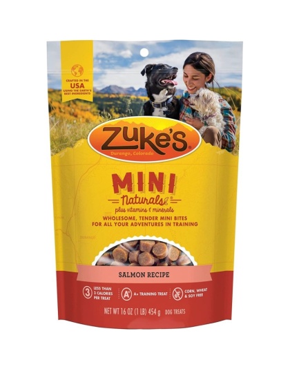 Zukes Mini Naturals Dog Treat - Savory Salmon Recipe - 1 lb