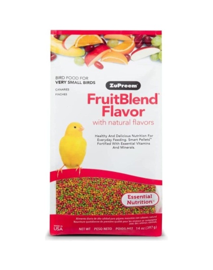 ZuPreem FruitBlend Flavor Bird Food for Very Small Birds - 14 oz