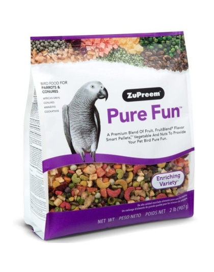 ZuPreem Pure Fun Enriching Variety Mix Bird Food for Parrots and Conures - 2lbs