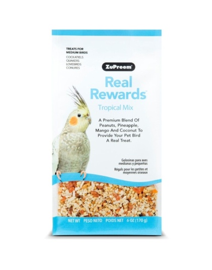 ZuPreem Real Rewards Tropical Mix Treats for Medium Birds - 6 oz