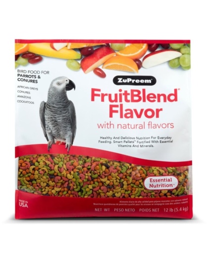 ZuPreem FruitBlend Flavor Bird Food for Parrots & Conures - 12 lbs