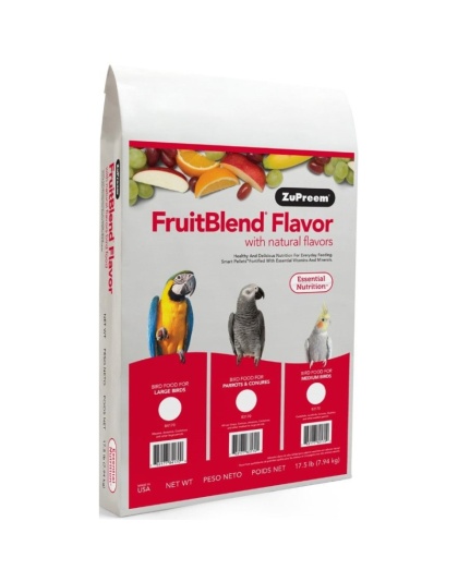 ZuPreem FruitBlend Flavor Bird Food for Parrots & Conures - 17.5 lbs