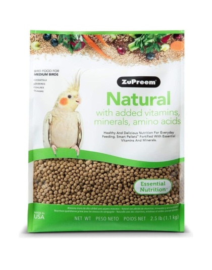 ZuPreem Natural Blend Bird Food - Cockatiel - Medium (2.5 lbs)