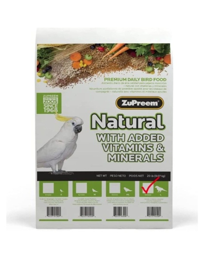 ZuPreem Natural Blend Bird Food - Large Parrot - Large (20 lbs)