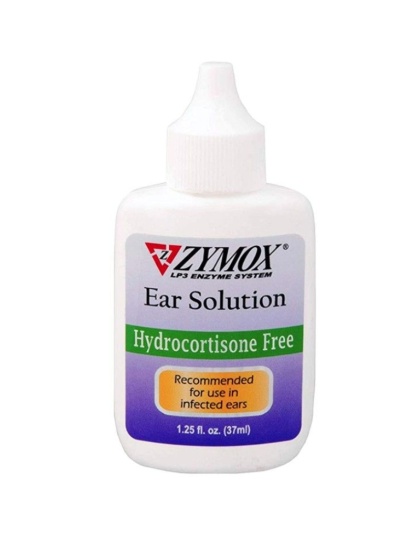 Zymox Enzymatic Ear Solution Hydrocortisone Free for Dogs and Cats - 1.25 oz